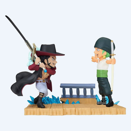 Roronoa Zoro vs Dracule Mihawk Log Stories Figure