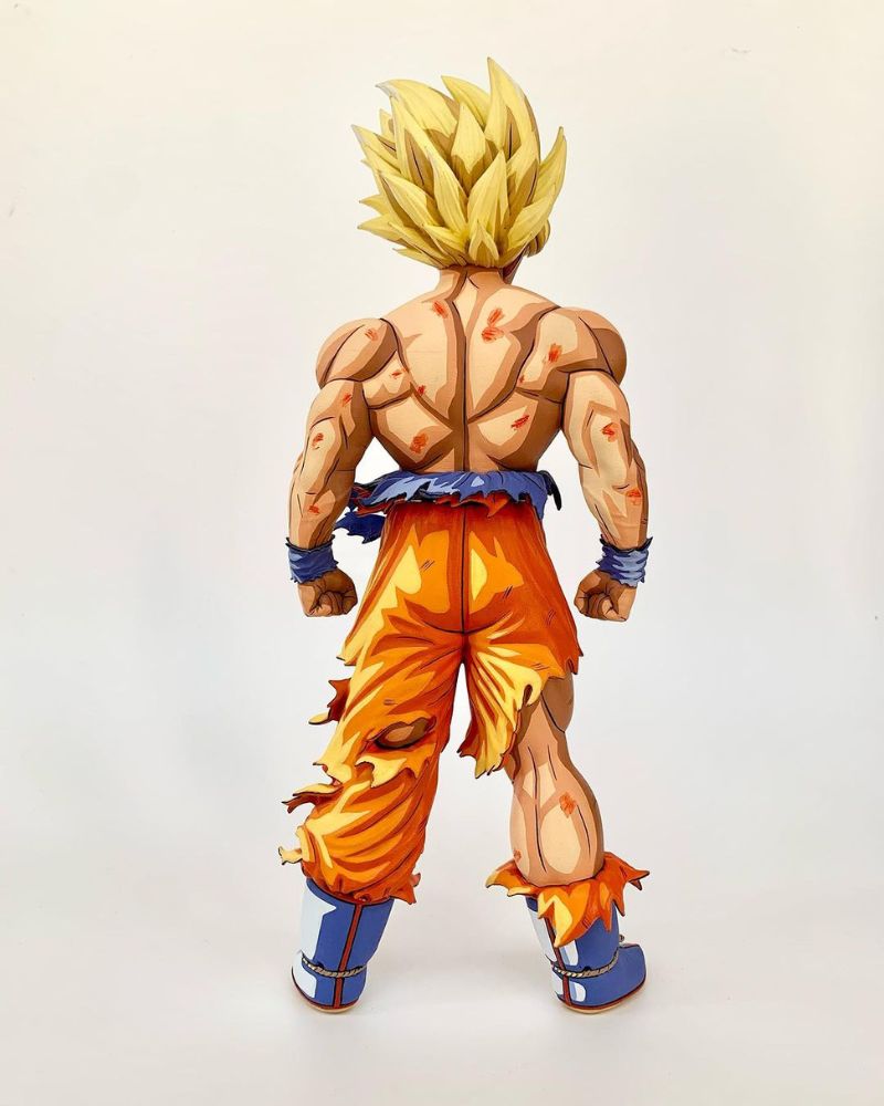 12 In Dragon Ball Z Goku SSJ War Damage Figure Repaint