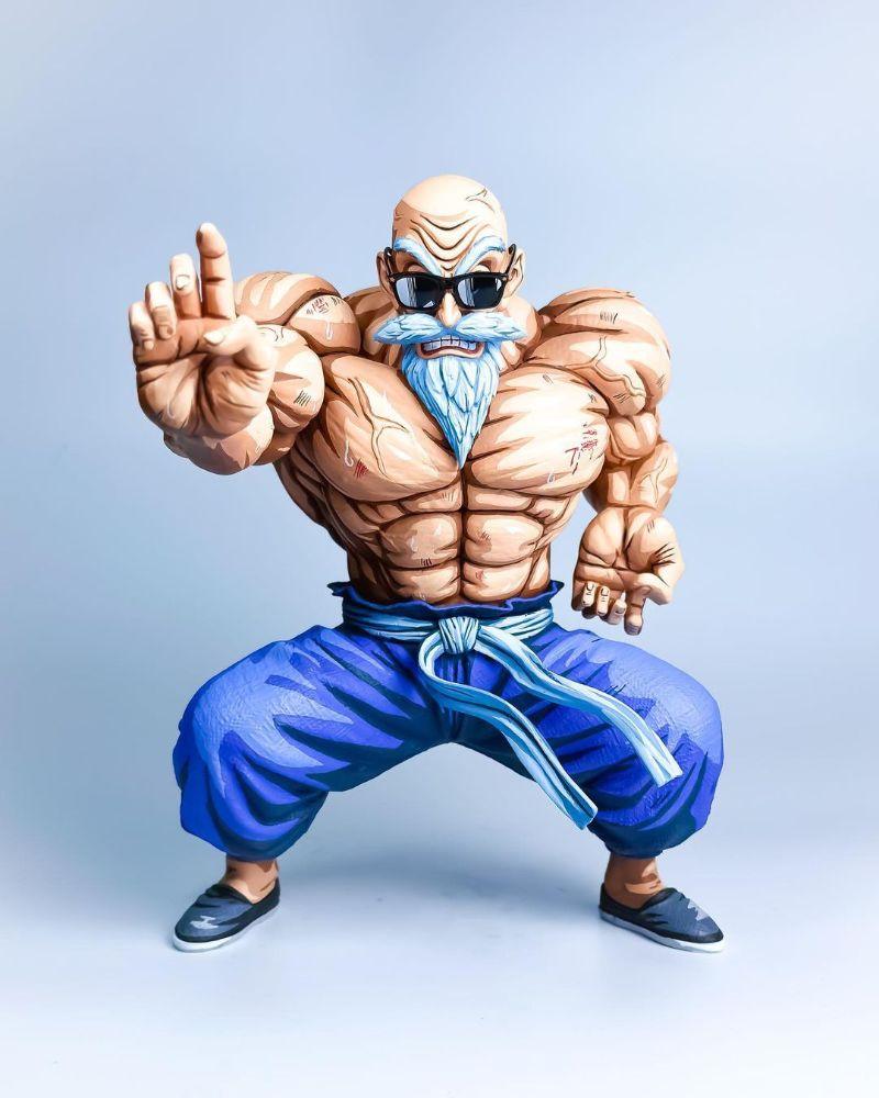 9.45 In Dragon Ball Z Master Roshi Figure Repaint