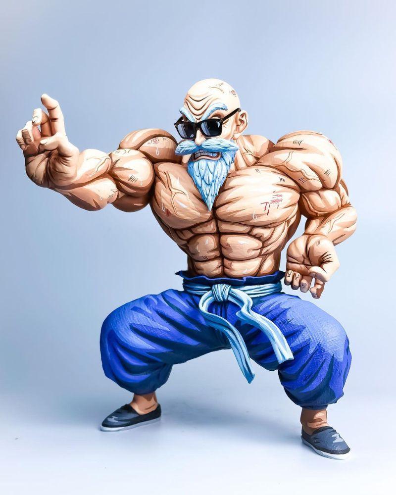 9.45 In Dragon Ball Z Master Roshi Figure Repaint