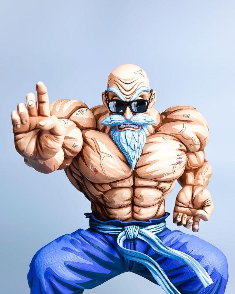 9.45 In Dragon Ball Z Master Roshi Figure Repaint