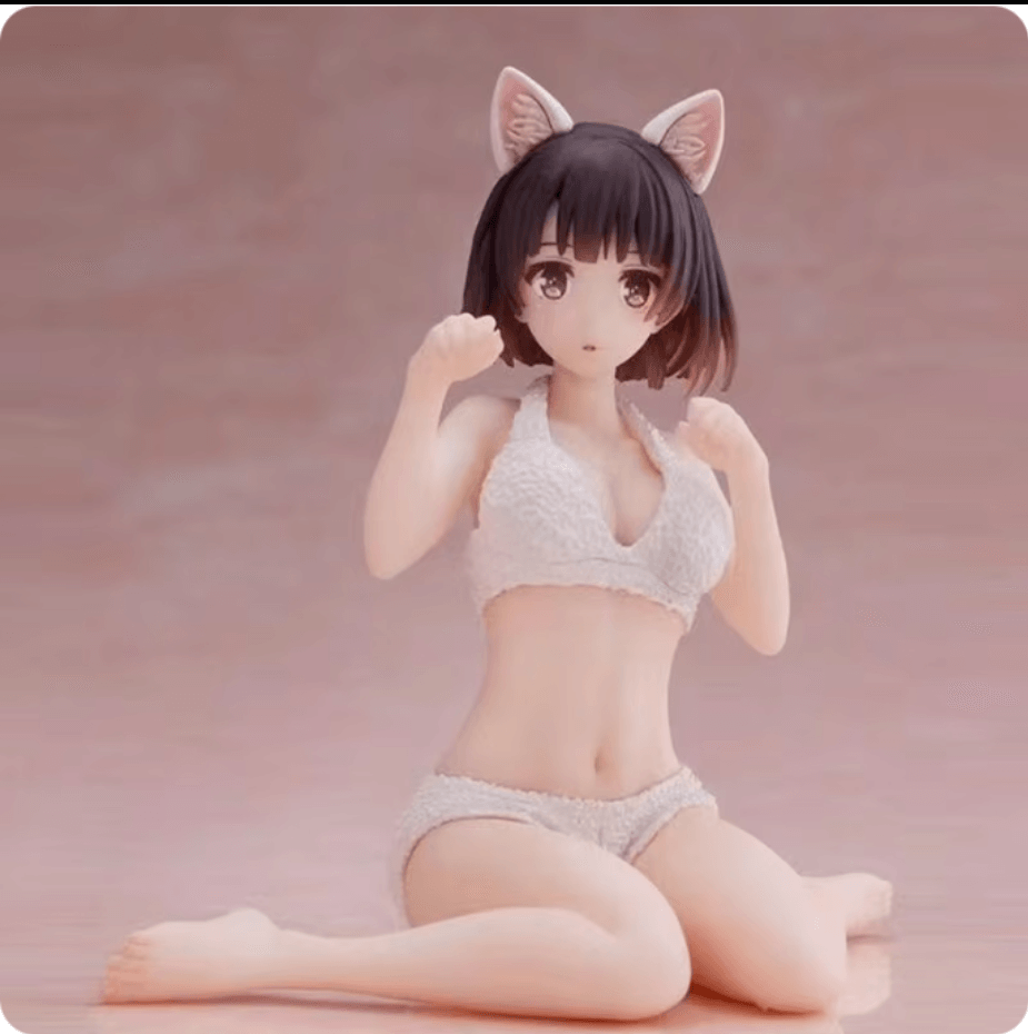 Omnifyr Megumi Kato Cat Ear Figure - Saekano Pajamas PVC Model - Omnifyr